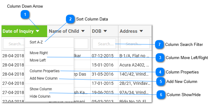 4.3. Column Dropdown